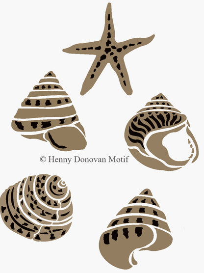 Coastal Shells Stencil Theme Pack