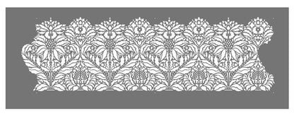 Indian Floral Damask Border Stencil