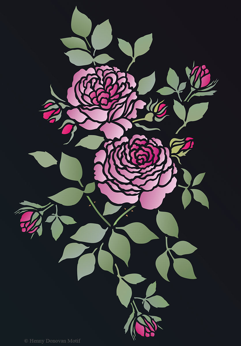 Garden Rose Stencil