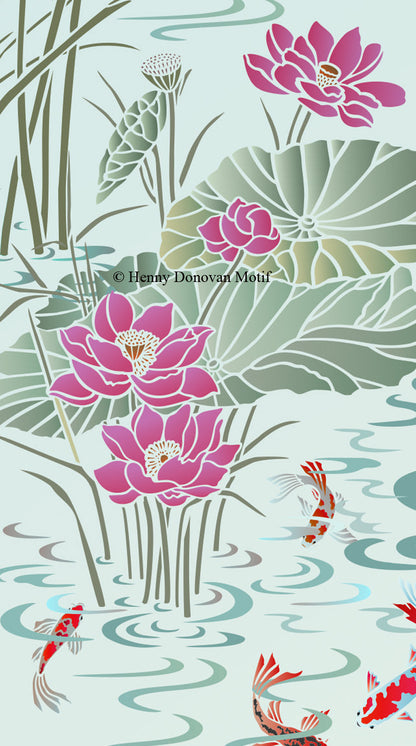 Lotus Waterlily Stencil 2