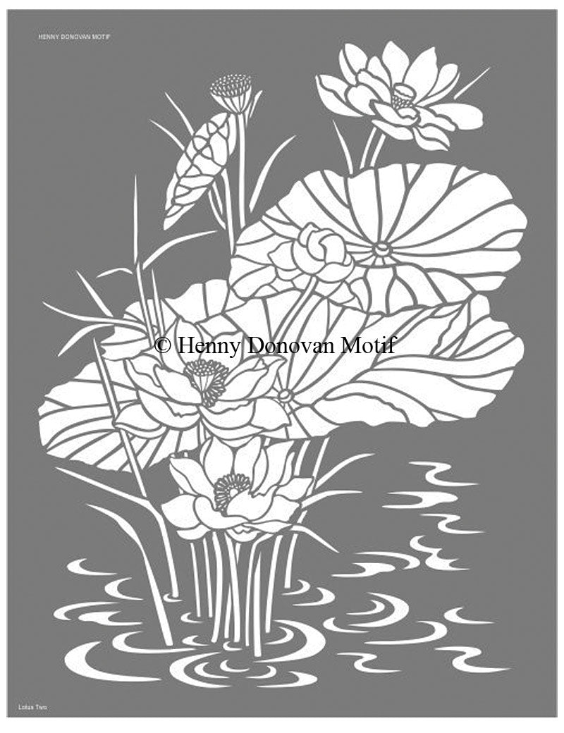 Lotus Waterlily Stencil 2