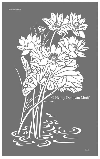 Lotus Waterlily Stencil 1