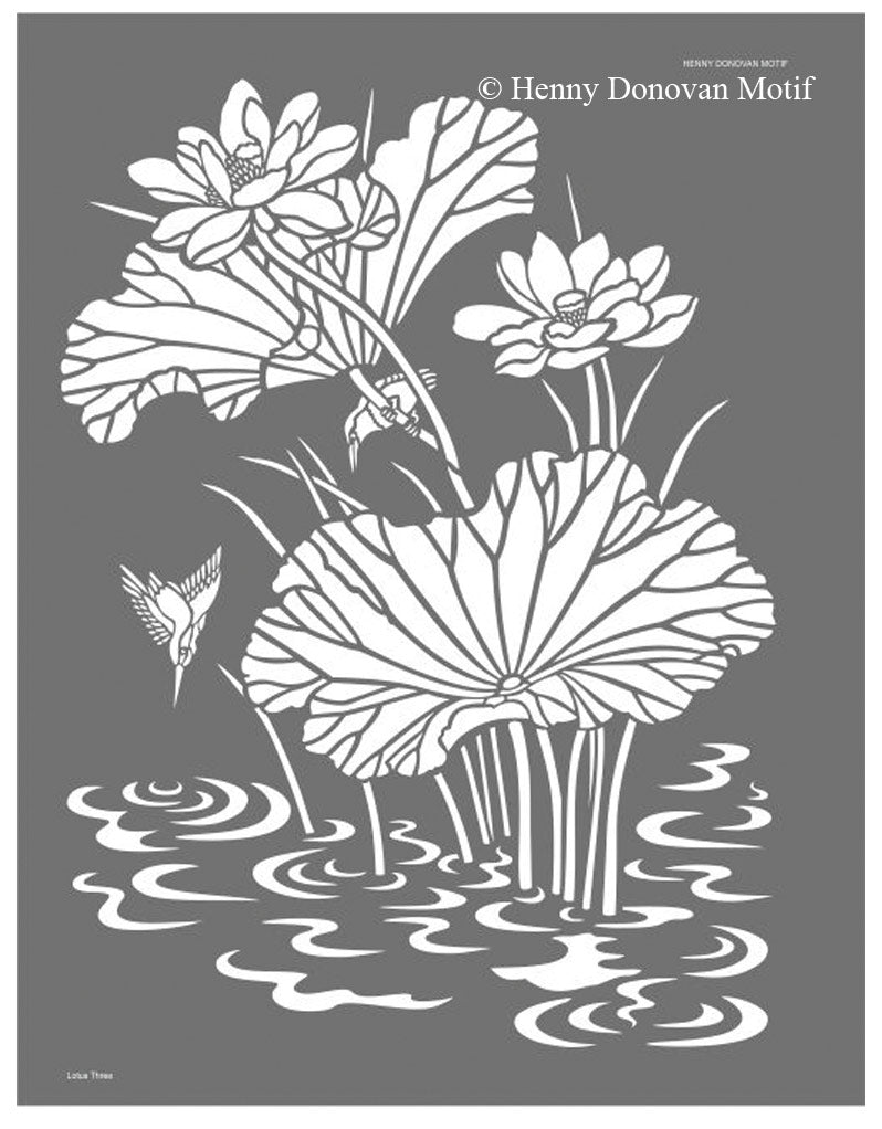 Lotus Waterlily Stencil 3