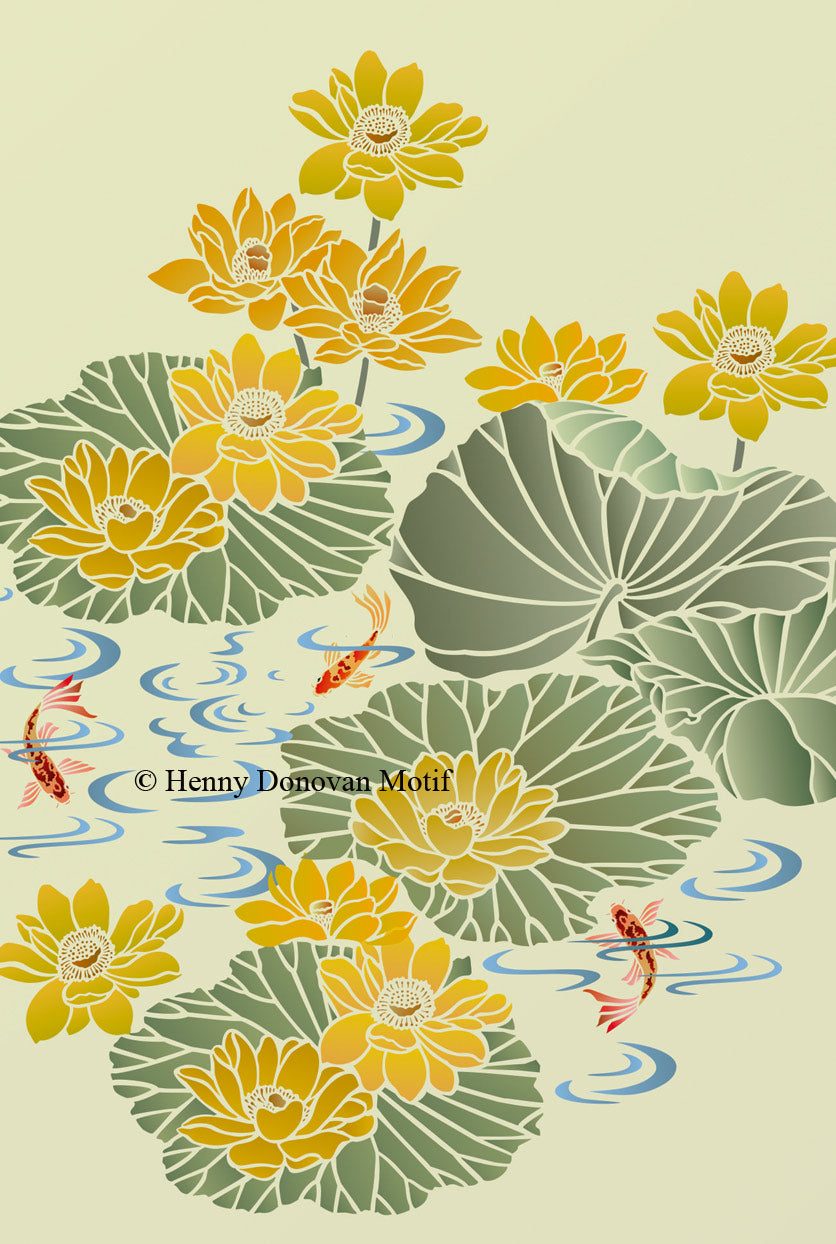 Lotus Waterlily Stencil 4 Theme Pack