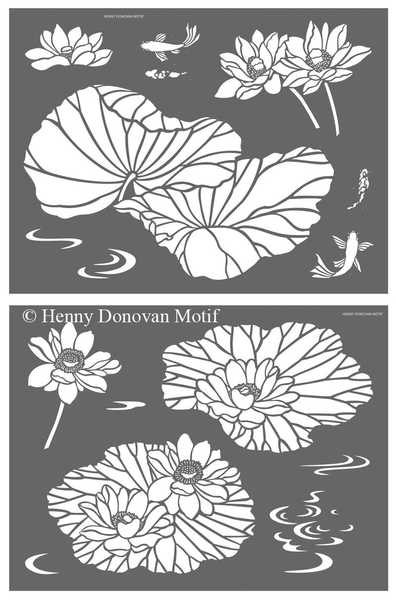 Lotus Waterlily Stencil 4 Theme Pack