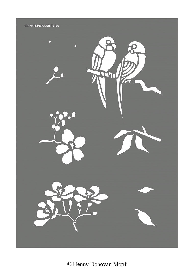 Little Lovebirds Stencil