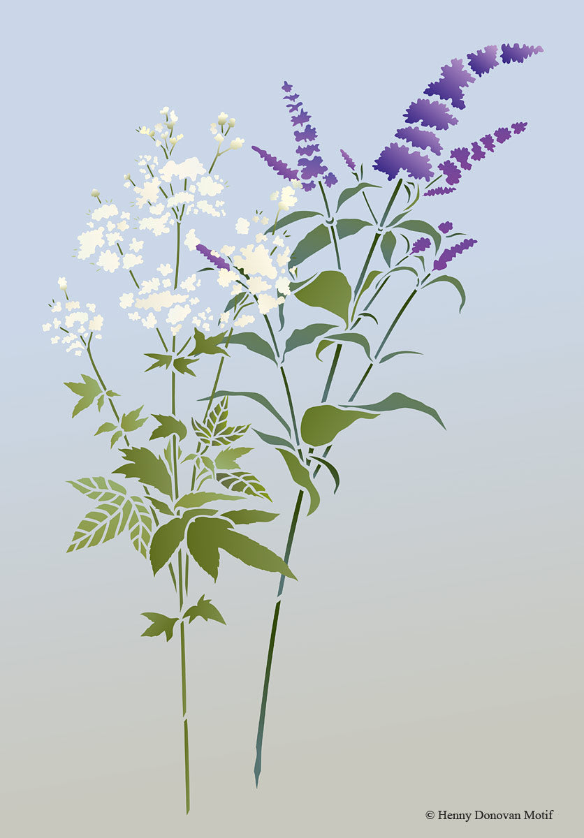 Small Meadowsweet Stencil