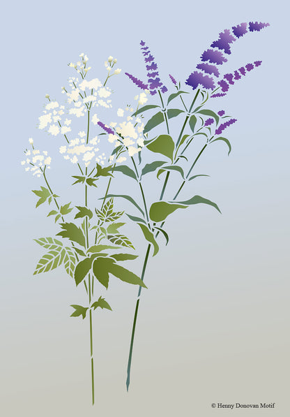 Small Meadowsweet Stencil