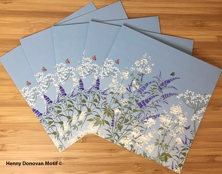 (5 Pack) Meadowsweet, Hogweed & Buddleia Greetings Cards