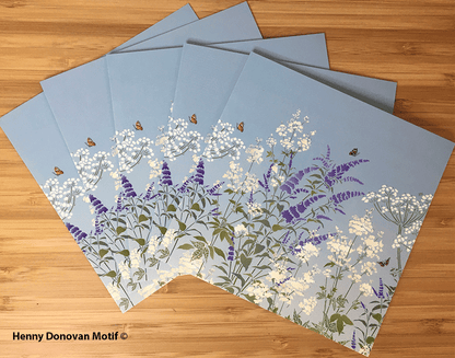 (5 Pack) Meadowsweet, Hogweed & Buddleia Greetings Cards