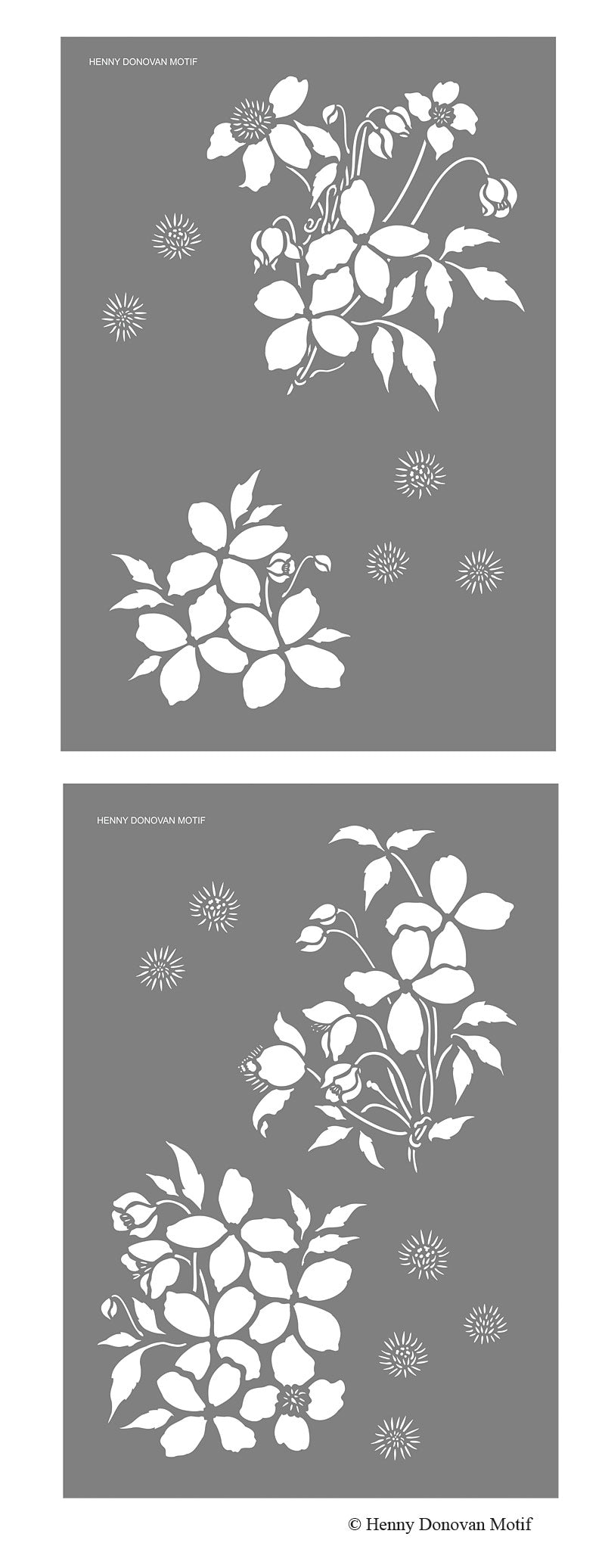 Small Montana Clematis Theme Pack Stencil