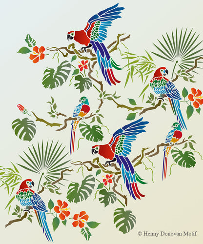 Tropical Parrot Theme Pack Stencil