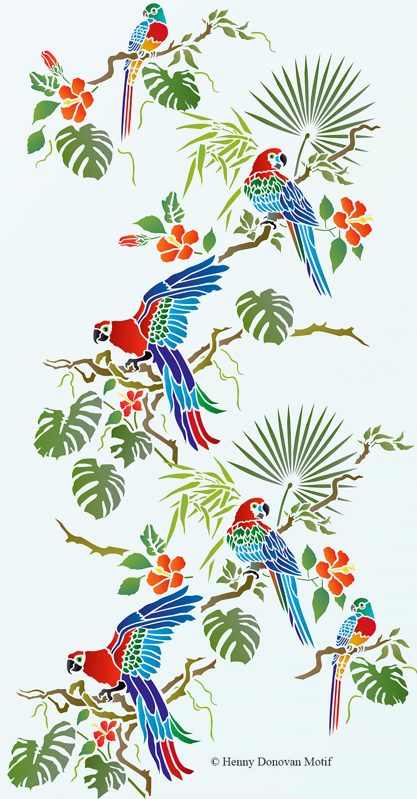 Tropical Parrot Theme Pack Stencil