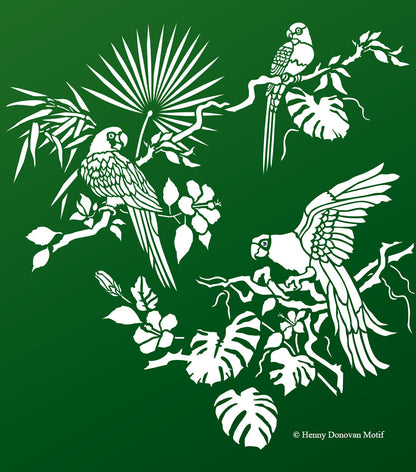 Tropical Parrot Theme Pack Stencil