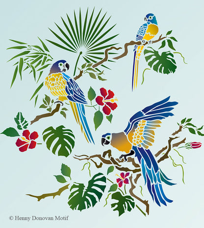 Tropical Parrot Theme Pack Stencil