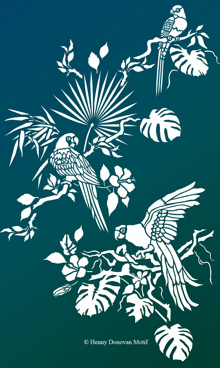 Tropical Parrot Theme Pack Stencil