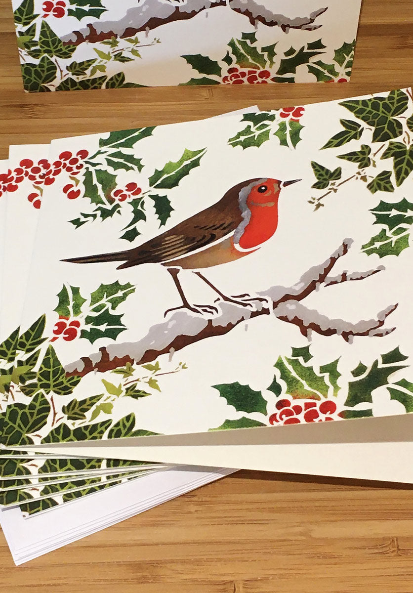 (5 Pack) Christmas Robin Cards