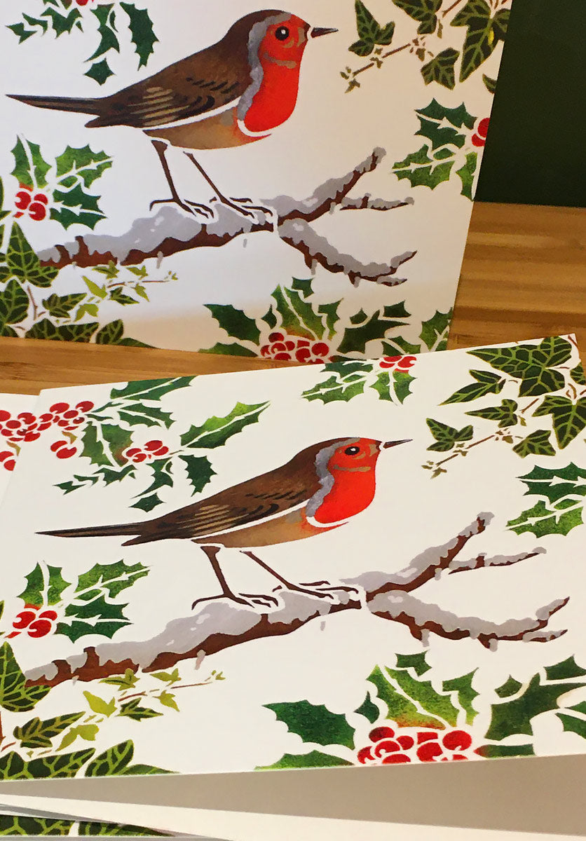 (5 Pack) Christmas Robin Cards