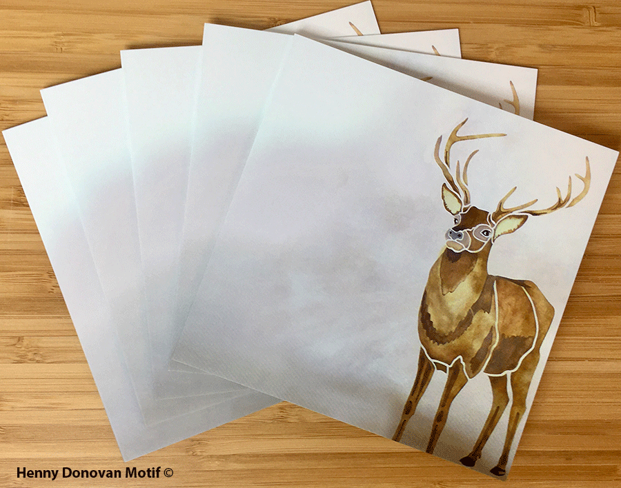 (5 Pack) Woodland Stags Cards