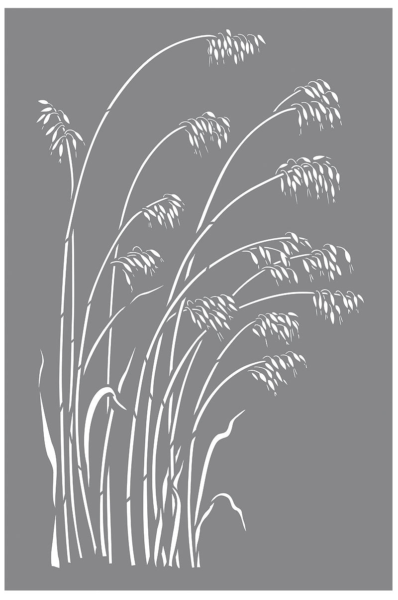 Wild Oat Grass Stencil