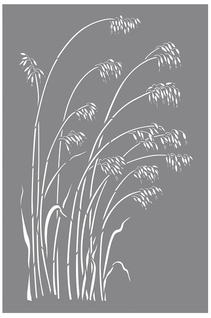 Wild Oat Grass Stencil