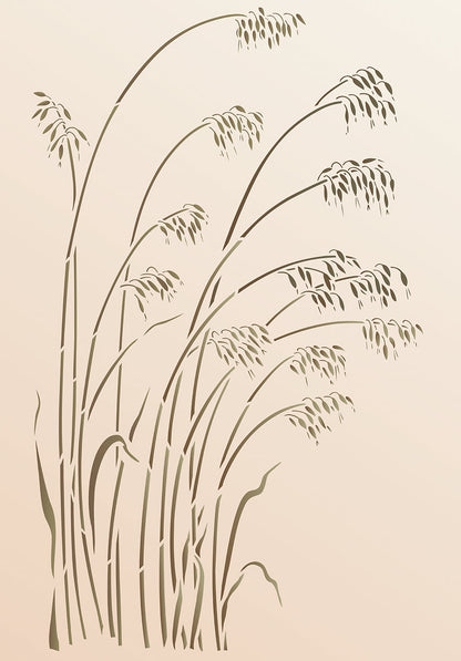 Wild Oat Grass Stencil