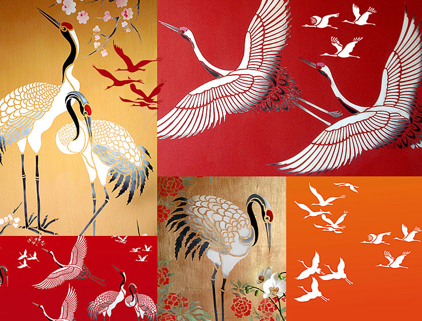 All Japanese Cranes Theme Pack Stencil