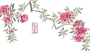 Chinese Azalea Flower Stencil