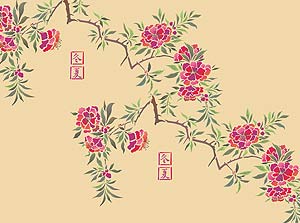 Large Chinese Azalea Flower Stencil