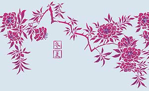 Chinese Azalea Flower Stencil