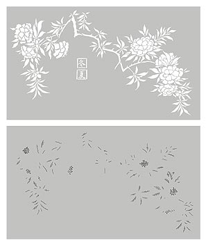 Chinese Azalea Flower Stencil