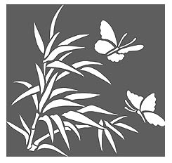 Bamboo and Butterfly Stencil