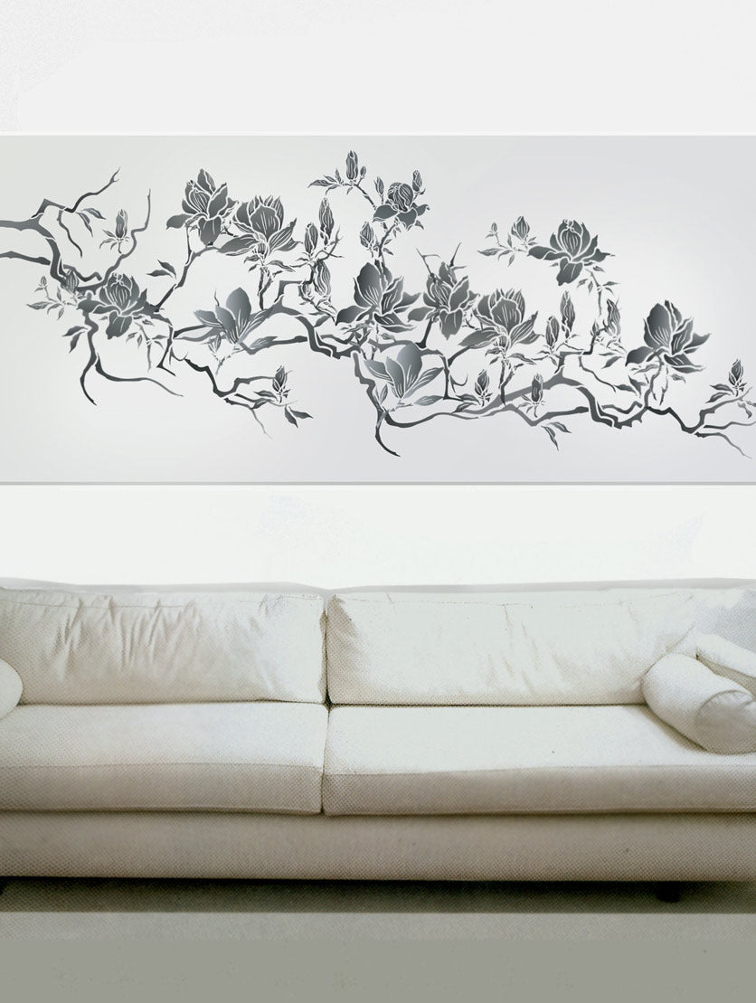 Flowering Magnolia Tree Stencil