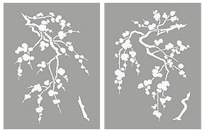 Small Blossom Silhouettes Stencil