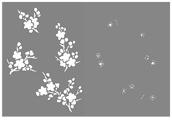 Small Blossom Sprigs Stencil