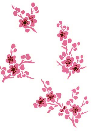 Small Blossom Sprigs Stencil