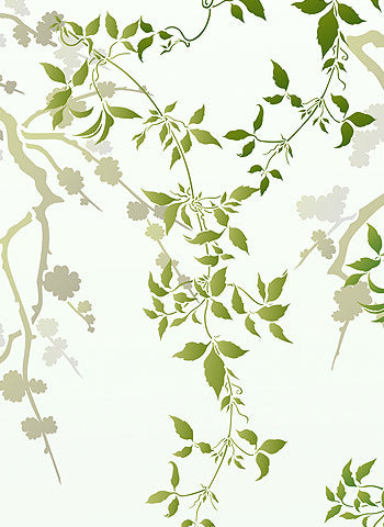 Large Trailing Clematis Leaves Stencil 2