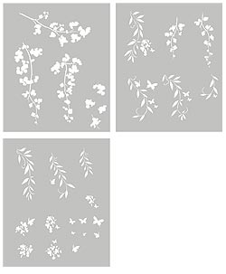 Flower Silhouettes Theme Pack Stencil