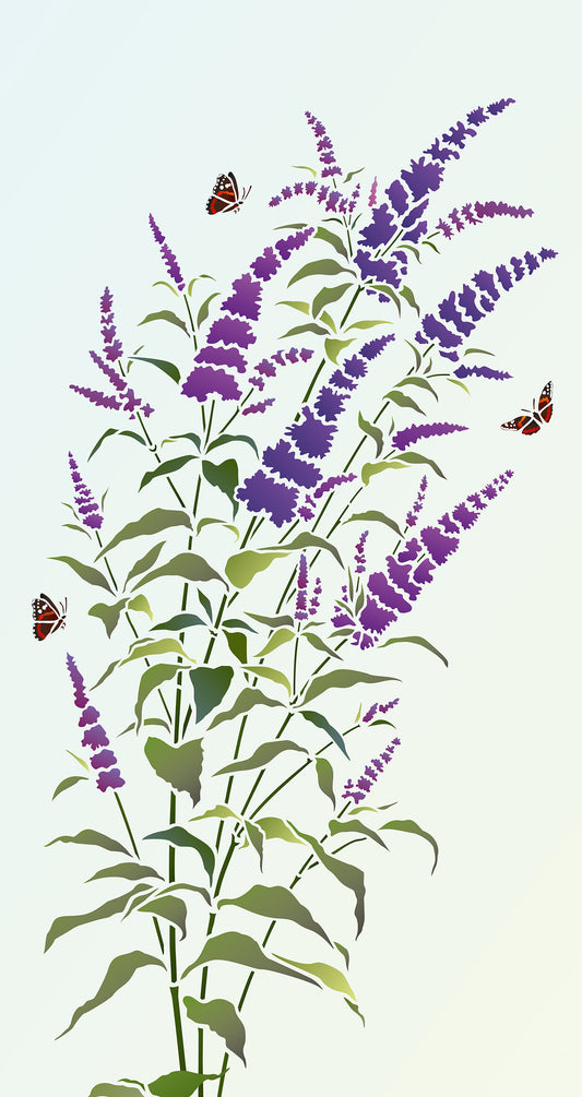 Buddleia Butterfly Bush Stencil