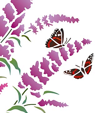 Buddleia Butterfly Bush Stencil