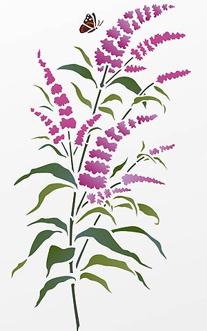 Little Buddleia Stencil