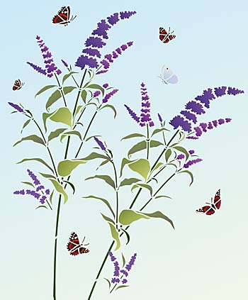 Buddleia Stem Stencil