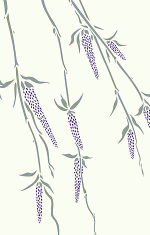 Large Willow Catkins Stencil