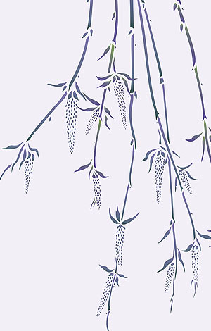 Large Willow Catkins Stencil