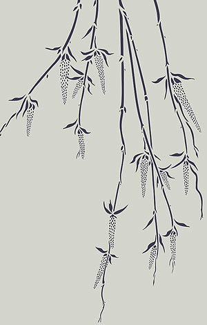 Large Willow Catkins Stencil