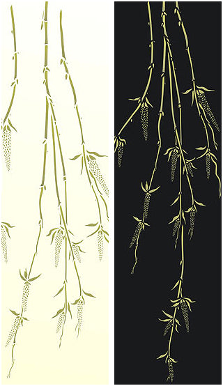 Large Willow Catkins Stencil