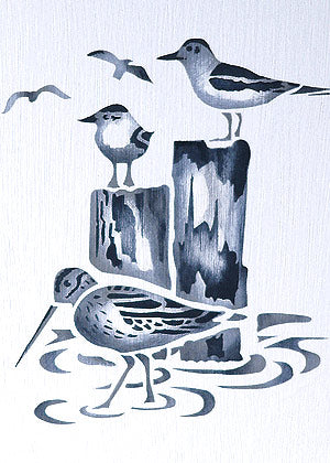 Coastal Birds Stencil 2