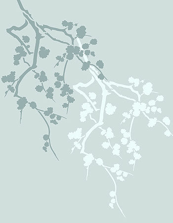 Cherry Blossom Silhouette Stencil 1