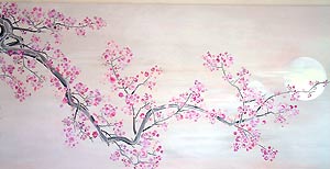 Cherry Blossom and Moon Stencil