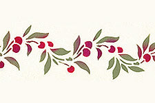 Sweet Cherry Border and Corner Stencil